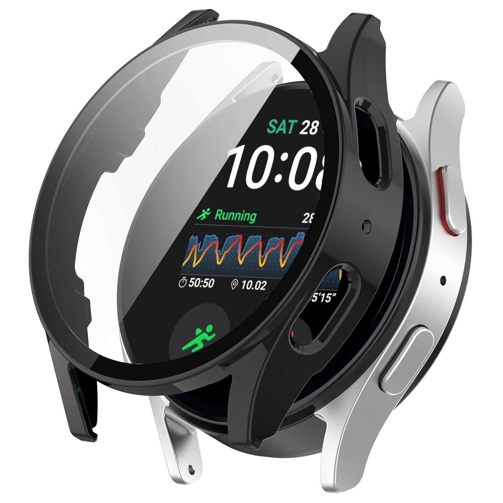 Czarny ochronny futerał ze szkłem do Samsung Galaxy Watch 7 40mm