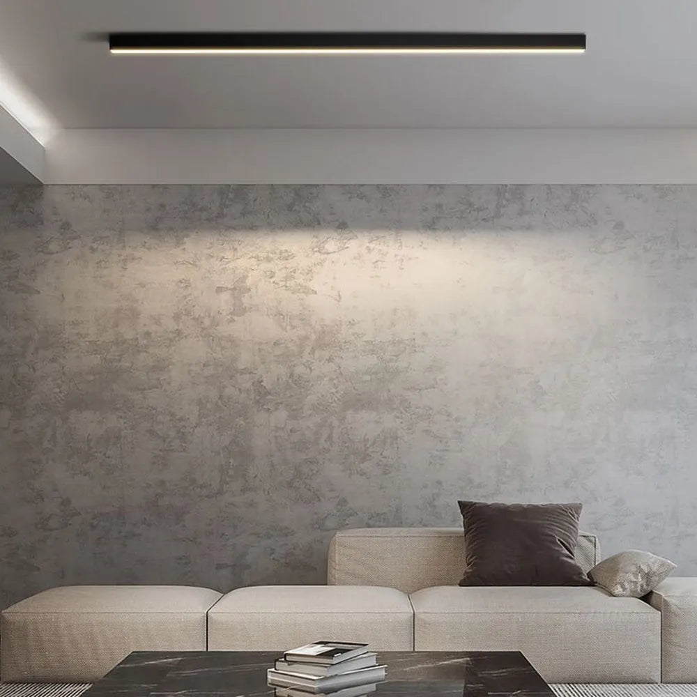 Plafonieră și lampă de perete LED liniară neagră, bară minimalistă | Ormexis