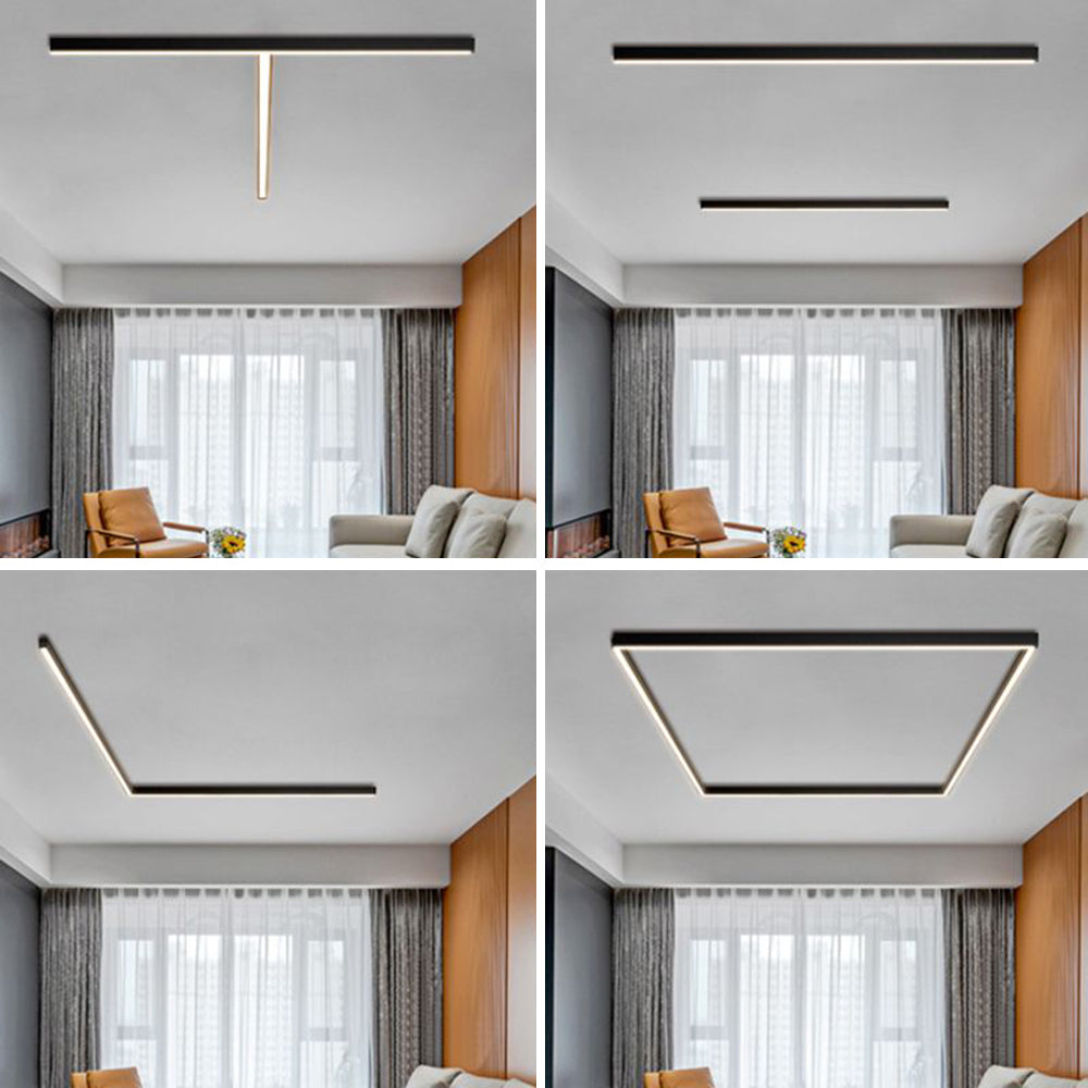 Plafonieră și lampă de perete LED liniară neagră, bară minimalistă | Ormexis