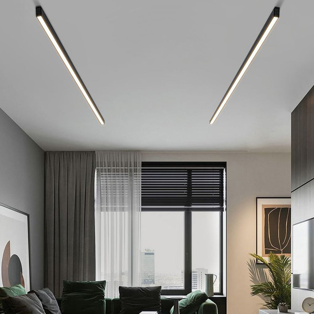 Plafonieră și lampă de perete LED liniară neagră, bară minimalistă | Ormexis