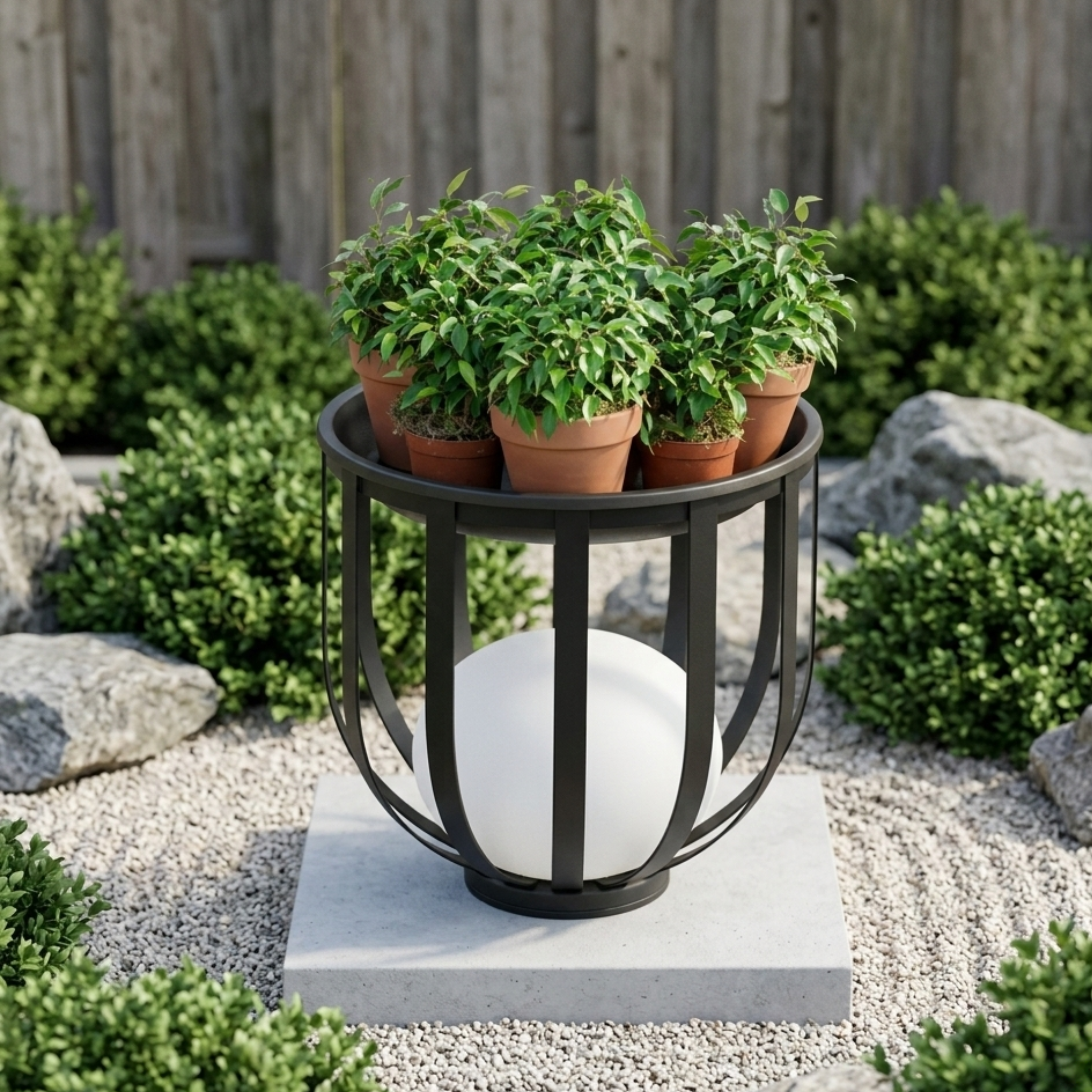 Lampă solară de grădină LED tip jardinieră neagră, pentru exterior, 55 cm | Ormexis