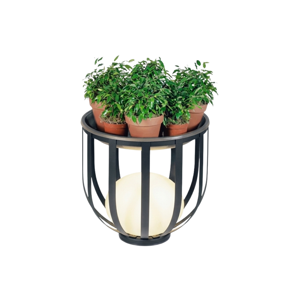 Lampă solară de grădină LED tip jardinieră neagră, pentru exterior, 55 cm | Ormexis