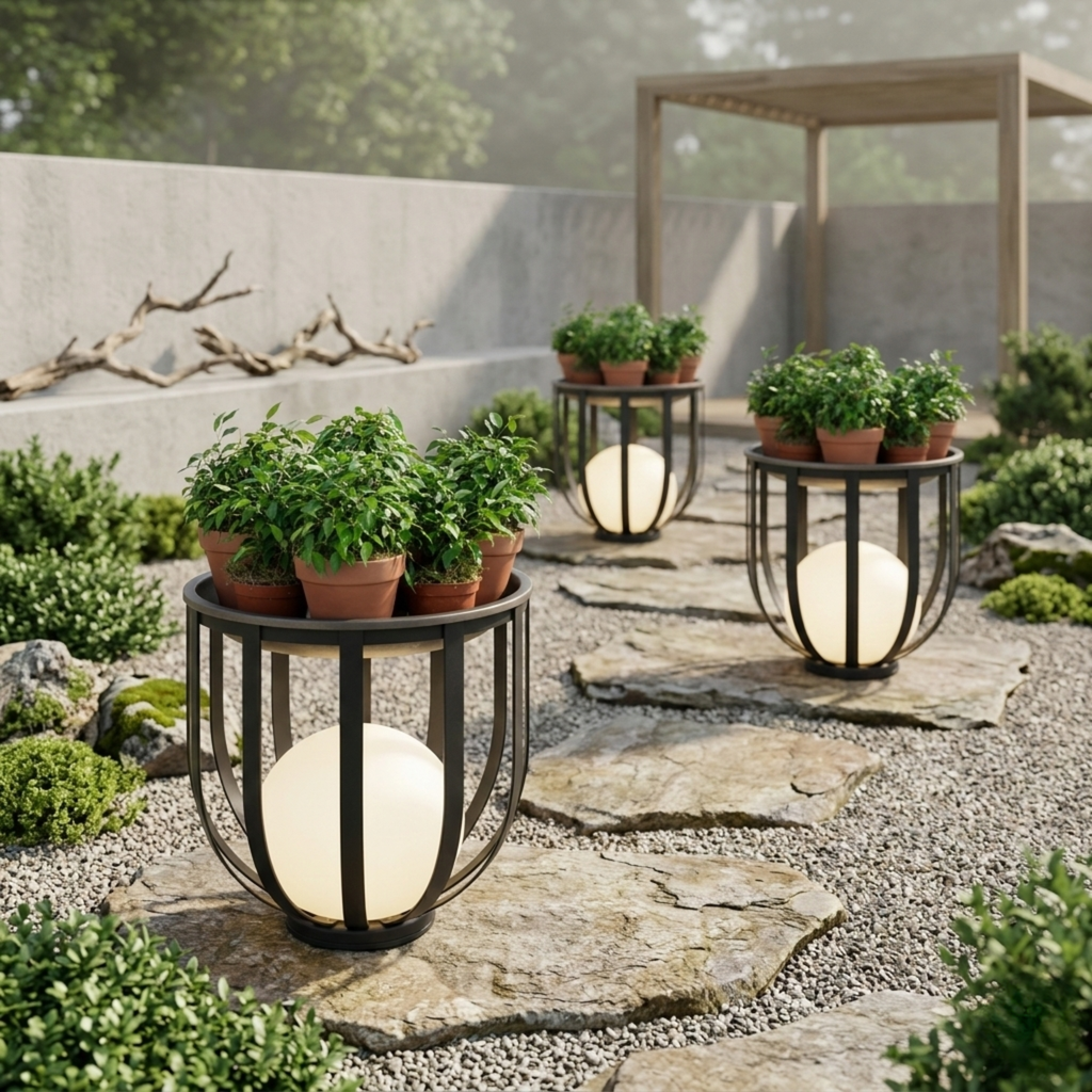 Lampă solară de grădină LED tip jardinieră neagră, pentru exterior, 55 cm | Ormexis