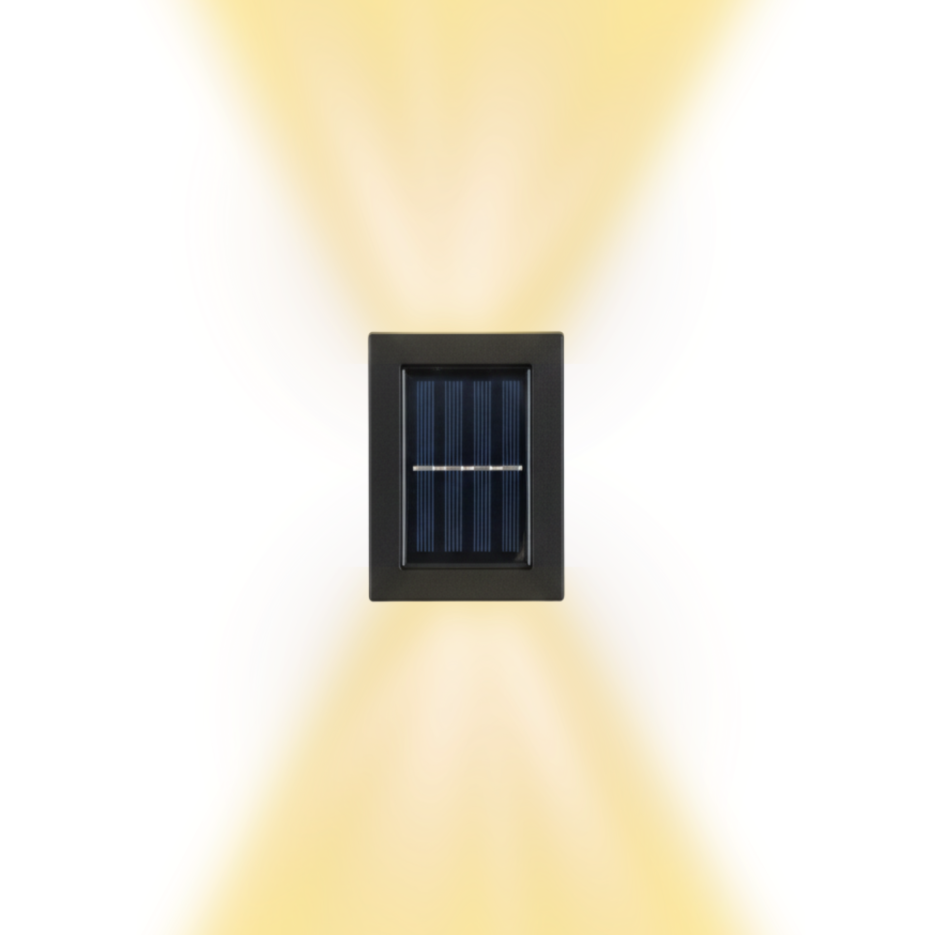 Candeeiro de parede solar LED preto para exterior, com luz para cima e para baixo, candeeiro solar de jardim | Ormexis