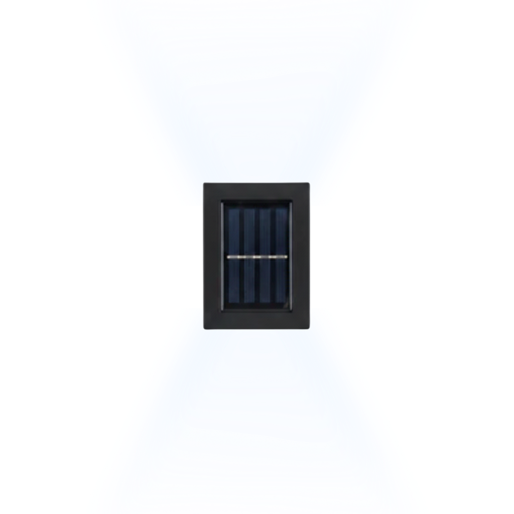 Candeeiro de parede solar LED preto para exterior, com luz para cima e para baixo, candeeiro solar de jardim | Ormexis