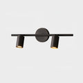 Foco de pared ajustable negro con dos cilindros y dos luces | Ormexis