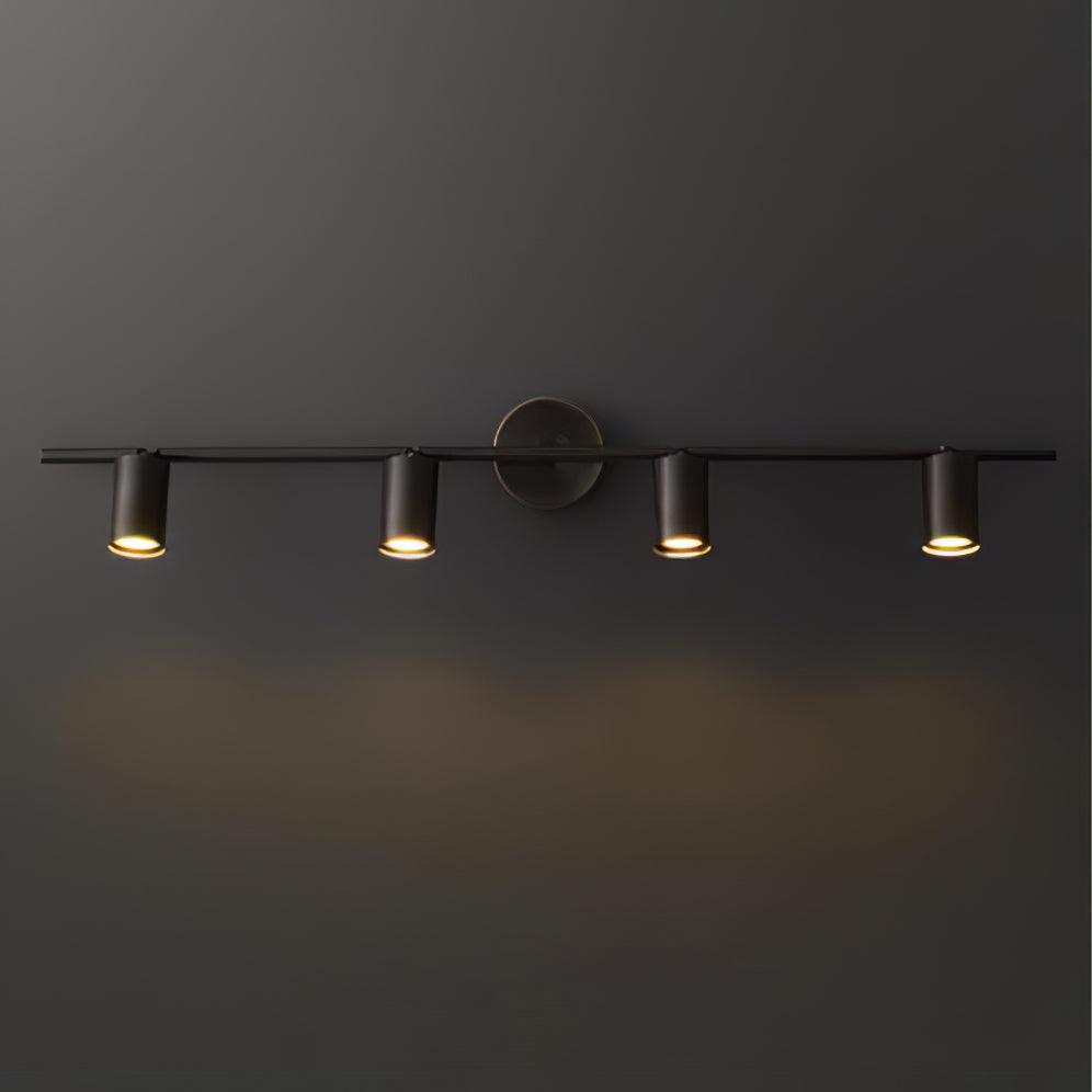 Foco de pared ajustable negro con dos cilindros y dos luces | Ormexis