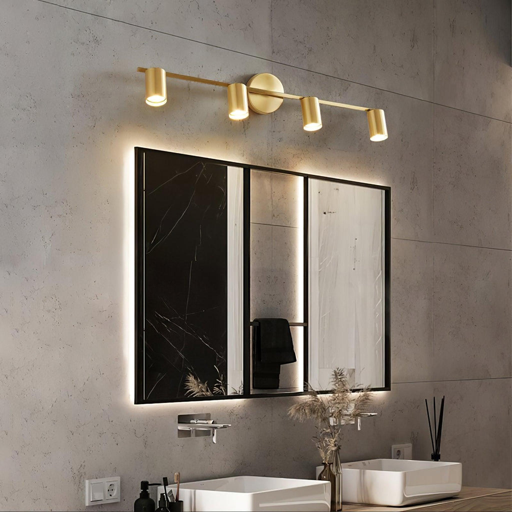 Foco de pared ajustable negro con dos cilindros y dos luces | Ormexis