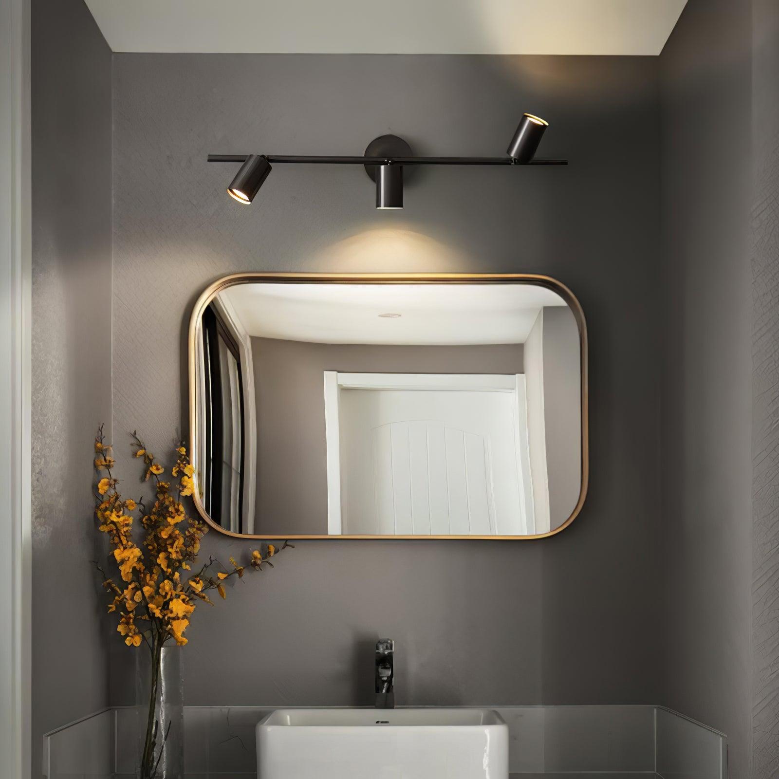 Foco de pared ajustable negro con dos cilindros y dos luces | Ormexis