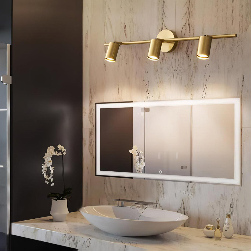 Foco de pared ajustable negro con dos cilindros y dos luces | Ormexis