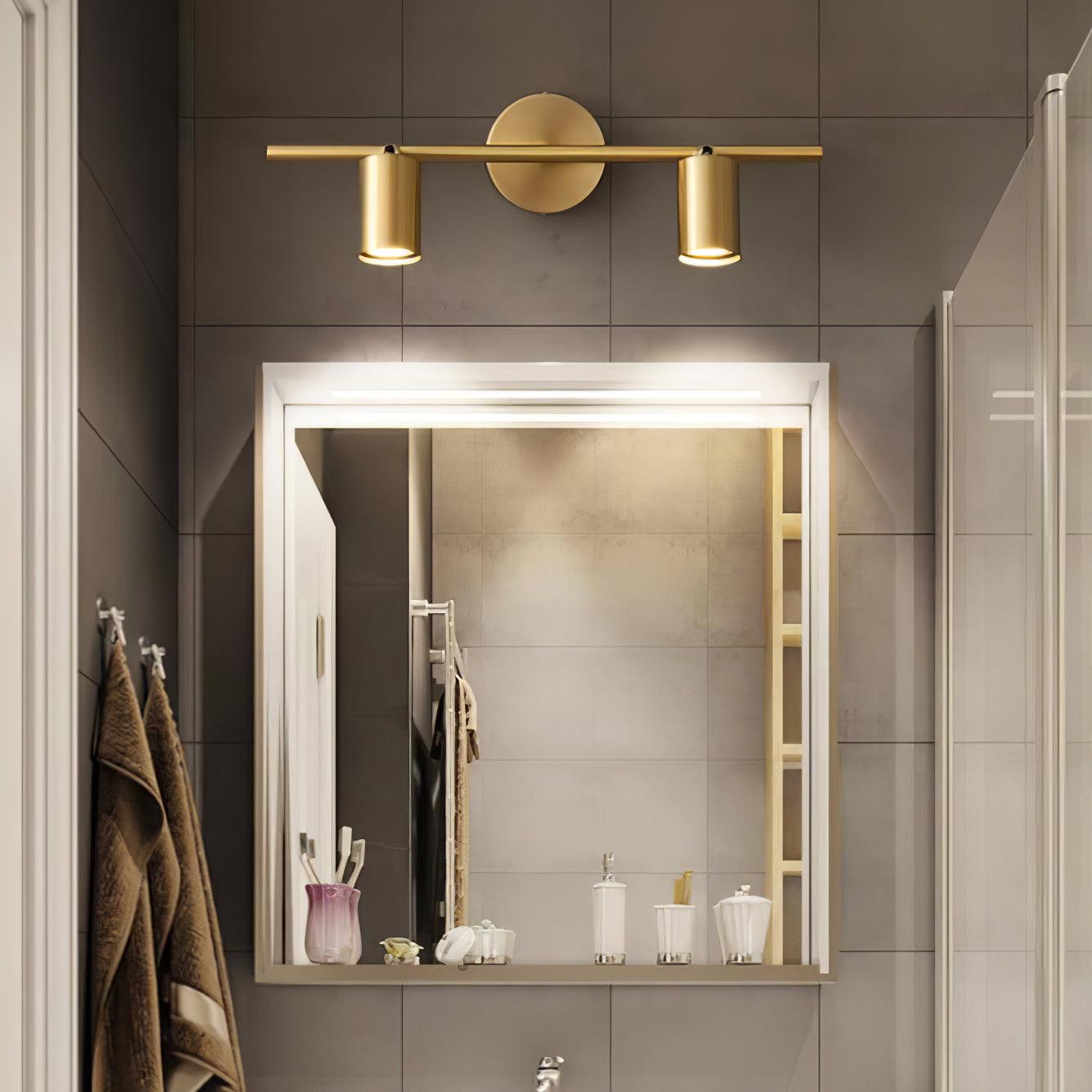 Foco de pared ajustable negro con dos cilindros y dos luces | Ormexis