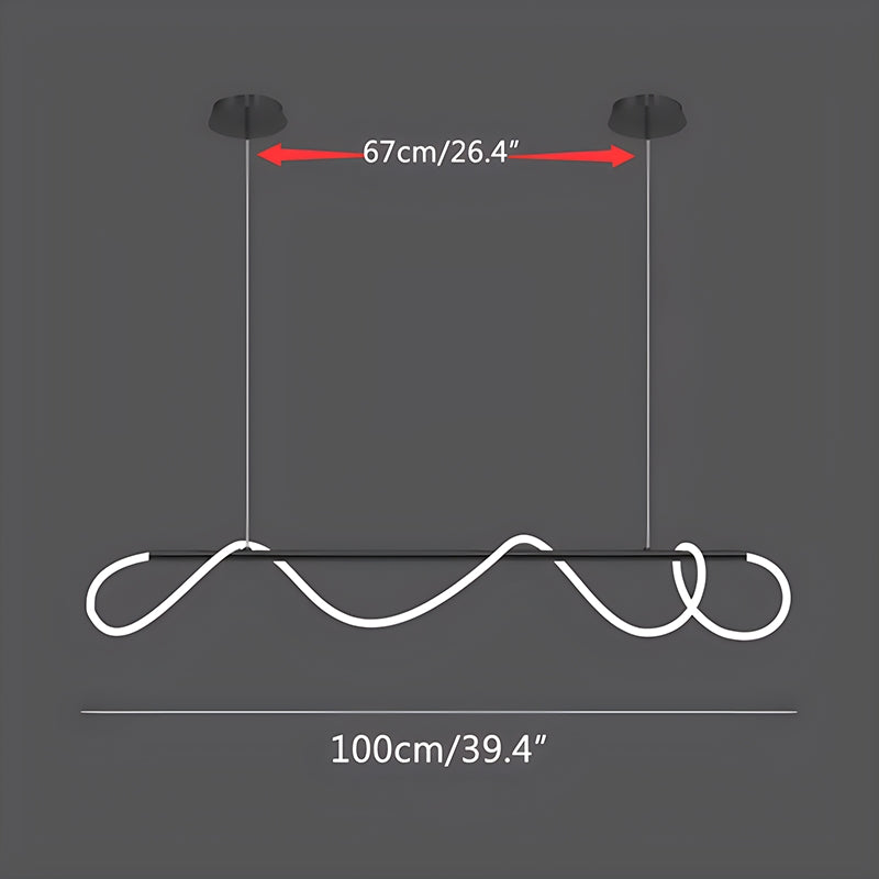 Pendellampe med lang slange for spisestue, moderne LED-armatur