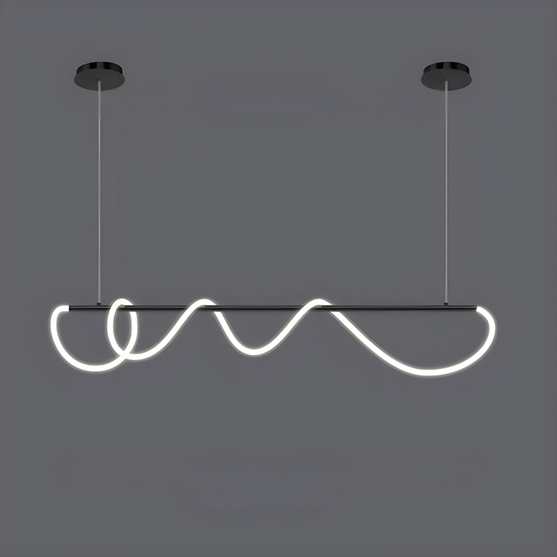 Pendellampe med lang slange for spisestue, moderne LED-armatur