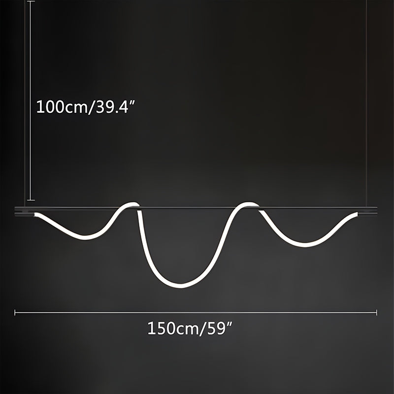 Pendellampe med lang slange for spisestue, moderne LED-armatur