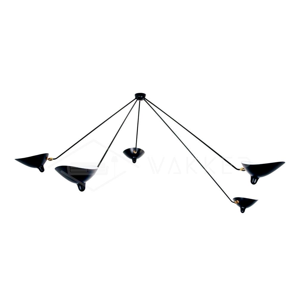 Moderne justerbar loftslampe i metal med flere arme | Ormexis