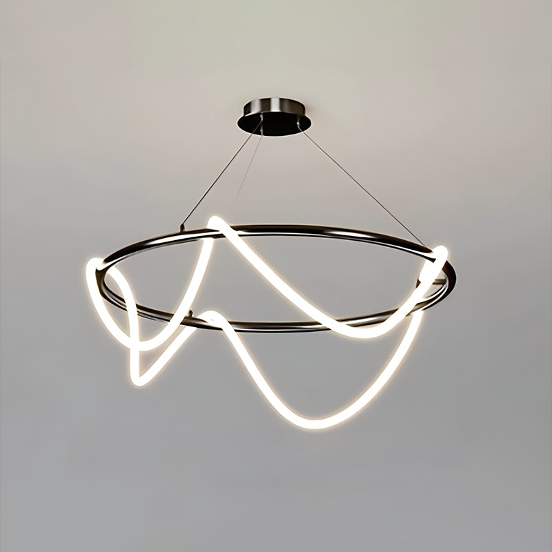 Pendellampe med lang slange for spisestue, moderne LED-armatur