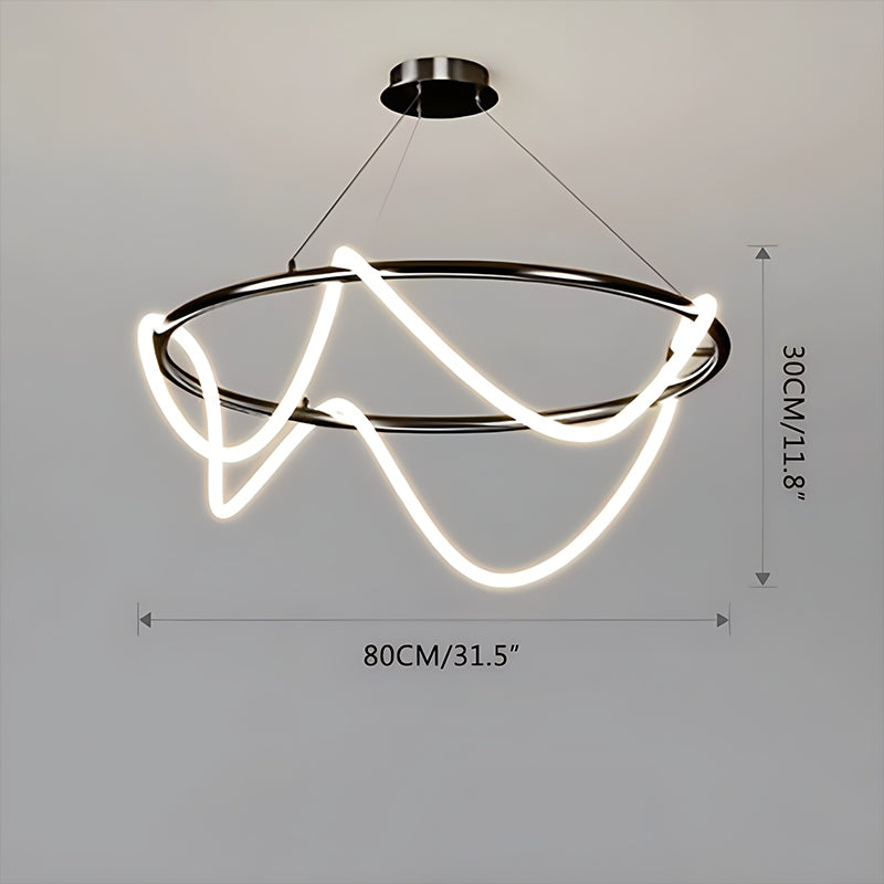 Pendellampe med lang slange for spisestue, moderne LED-armatur