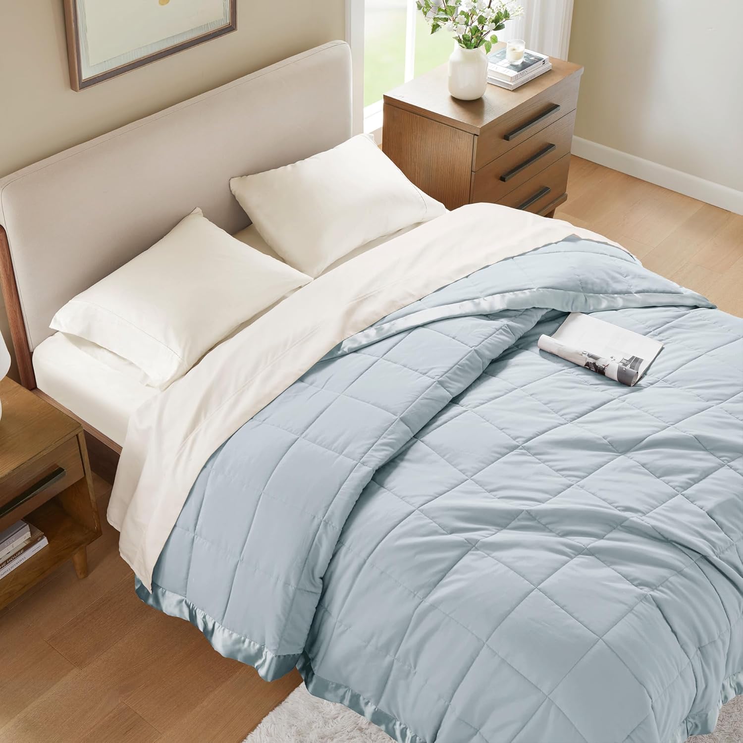 Windom Collection Lightweight Soft Blanket With Satin Trim