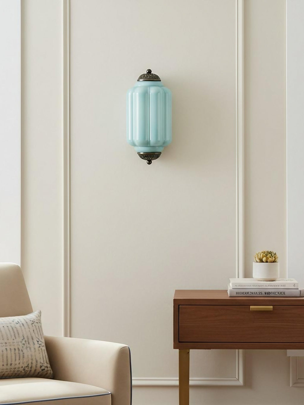 Ribbed Glass Capsule Wall Light | Ormexis