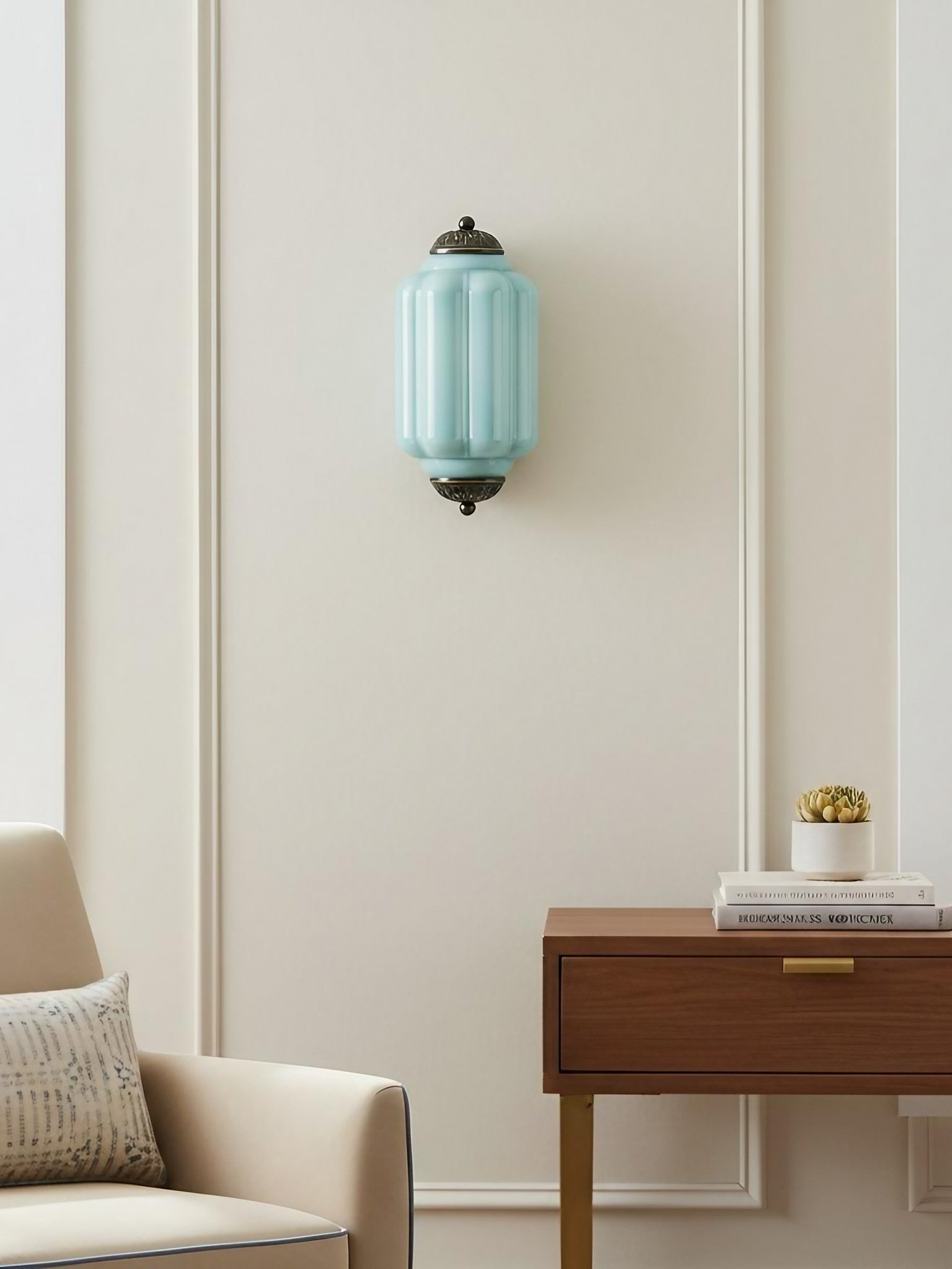 Ribbed Glass Capsule Wall Light | Ormexis