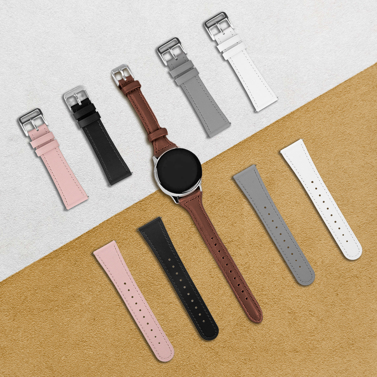 Premium Pink Leather Band for Samsung Galaxy Watch 3 41mm
