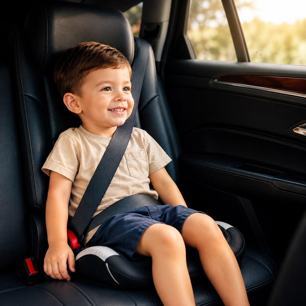 Adjustable Kids Booster Seat With Ergonomic Support For Ages 3 To 12