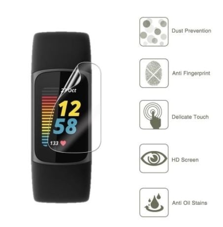 Fitbit Charge 5 Displayschutz, klare Kunststofffolie