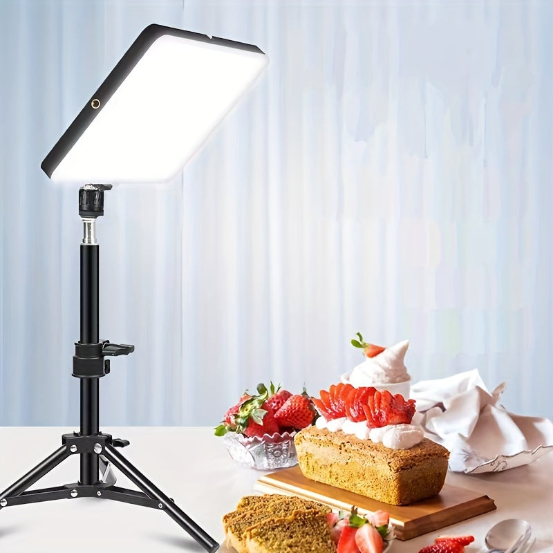 LED-studiobelysningsstativ med justerbart aluminiumstativ och studiolampa