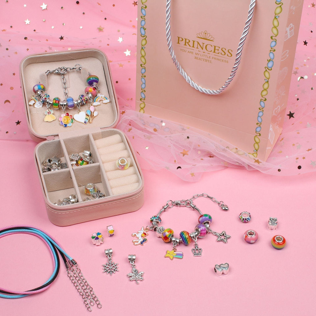 NovaJoy Girls Charm Bracelet Craft Kit For Creative Fun