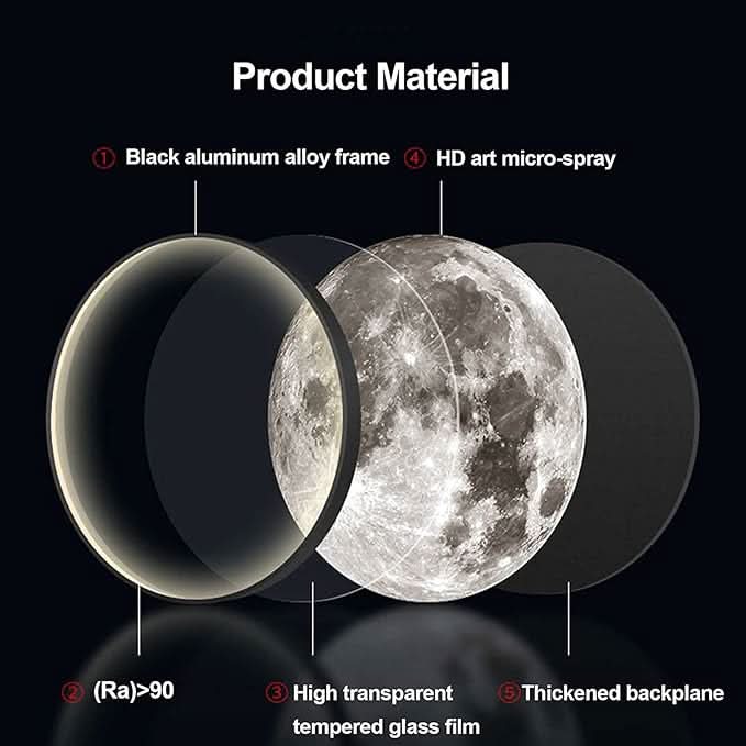 LunaLume Månelampe med realistisk månens overflade til et blidt natlys
