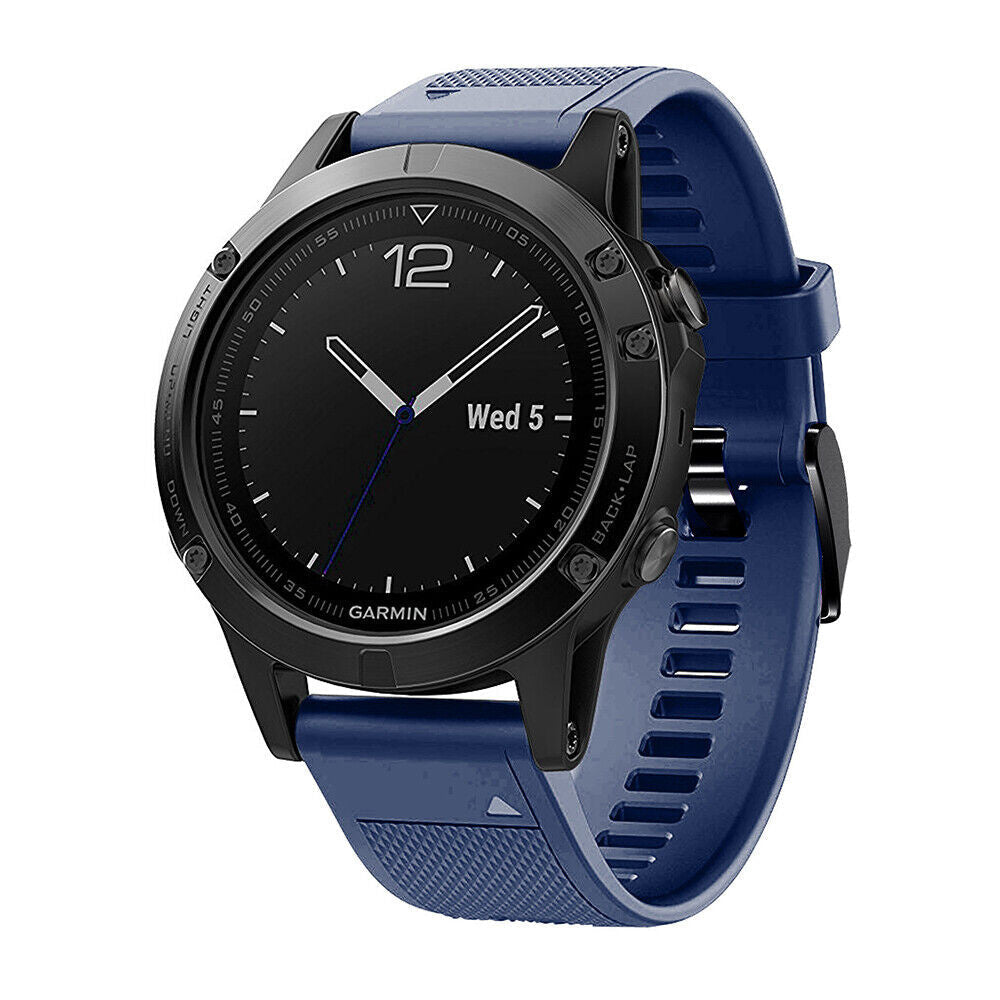 Banda de silicona azul oscuro para Garmin Fenix 5 Plus y Fenix 6 Pro