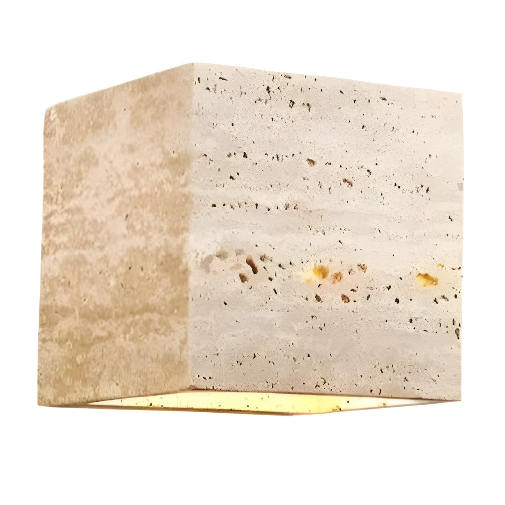 Travertine Cube Wall Sconce | Ormexis
