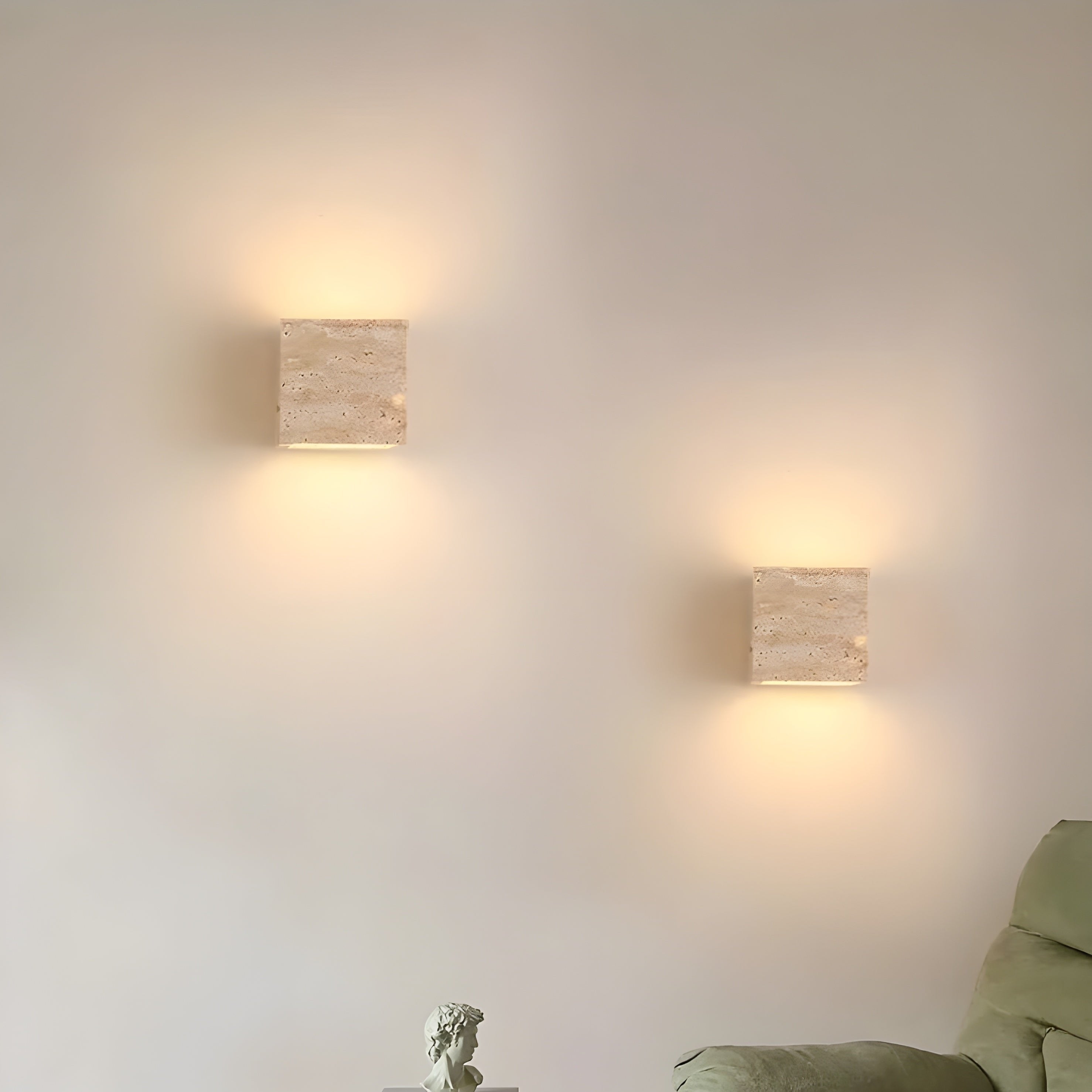 Travertine Cube Wall Sconce | Ormexis
