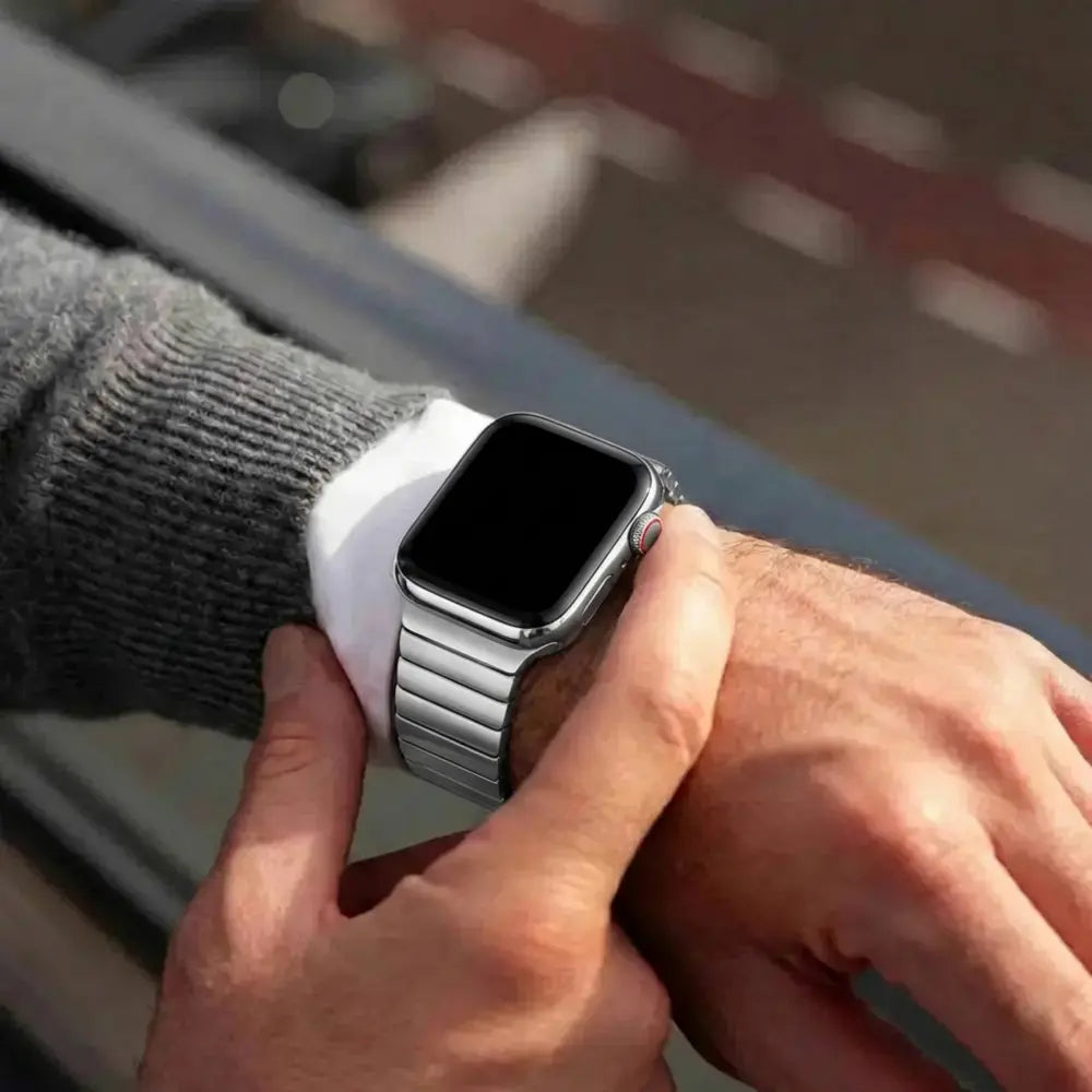 Bracelet élastique argent Apple Watch Bracelet en acier inoxydable