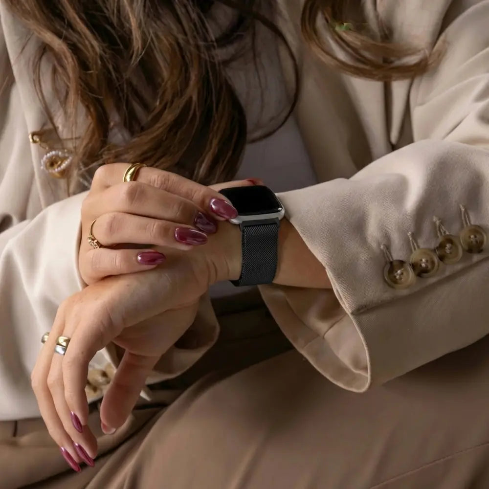 Milanesisk Rem i Sort til Fitbit Versa og Versa 2