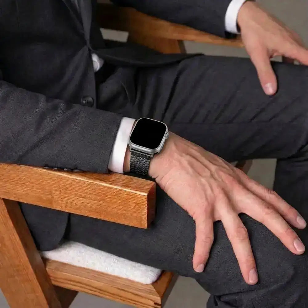 Apple Watch Black Stainless Strap Bracelet Fine Steel Band