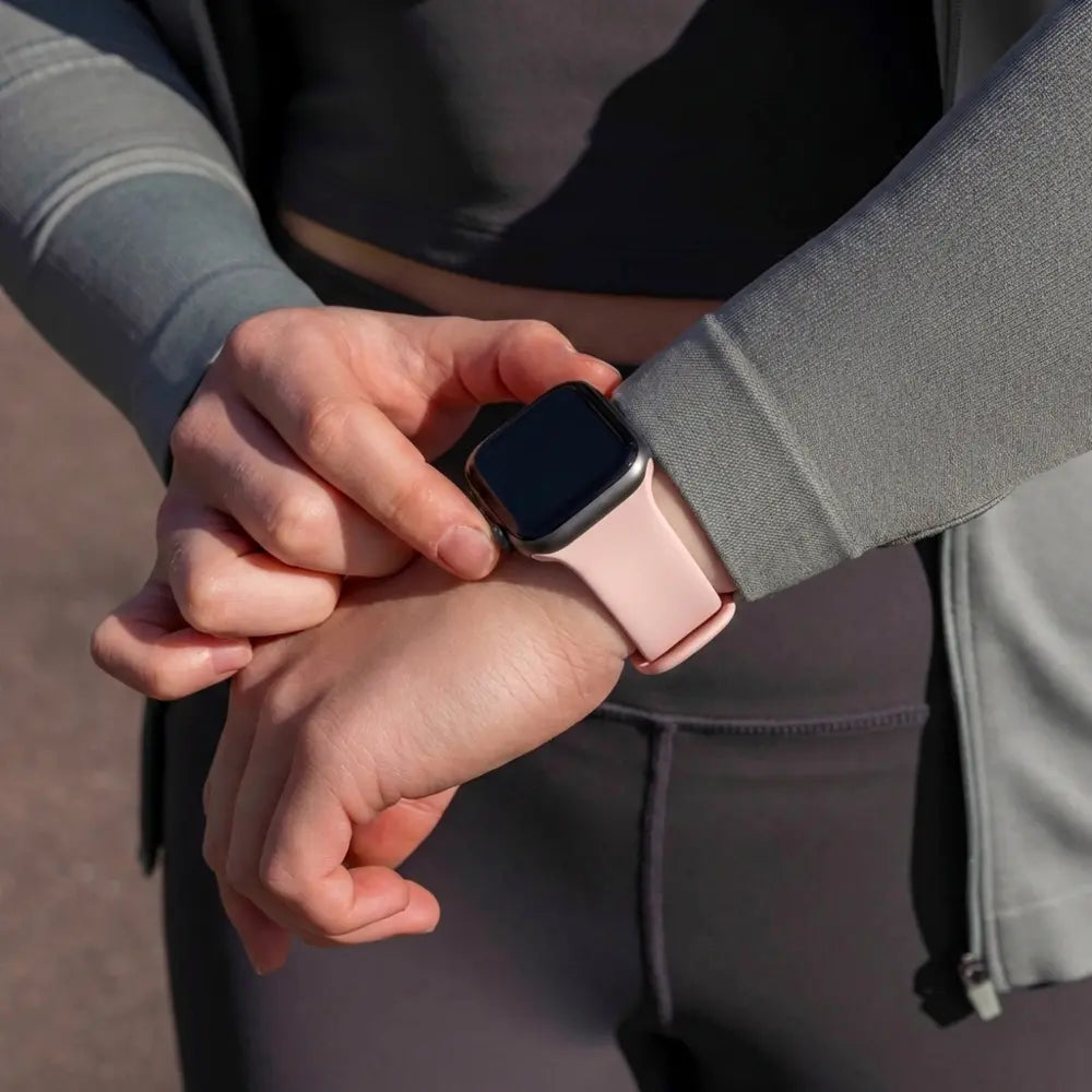 Cinturino in silicone rosa antico per Apple Watch, per uso quotidiano