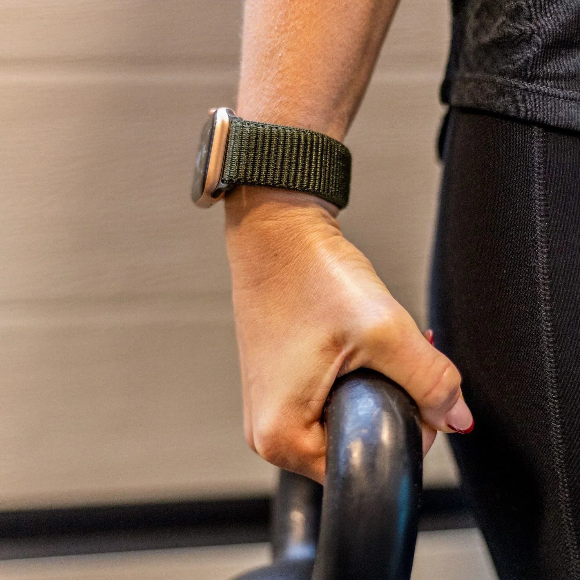 Mørkegrønt nylonrem Apple Watch-tilbehør for daglig bruk