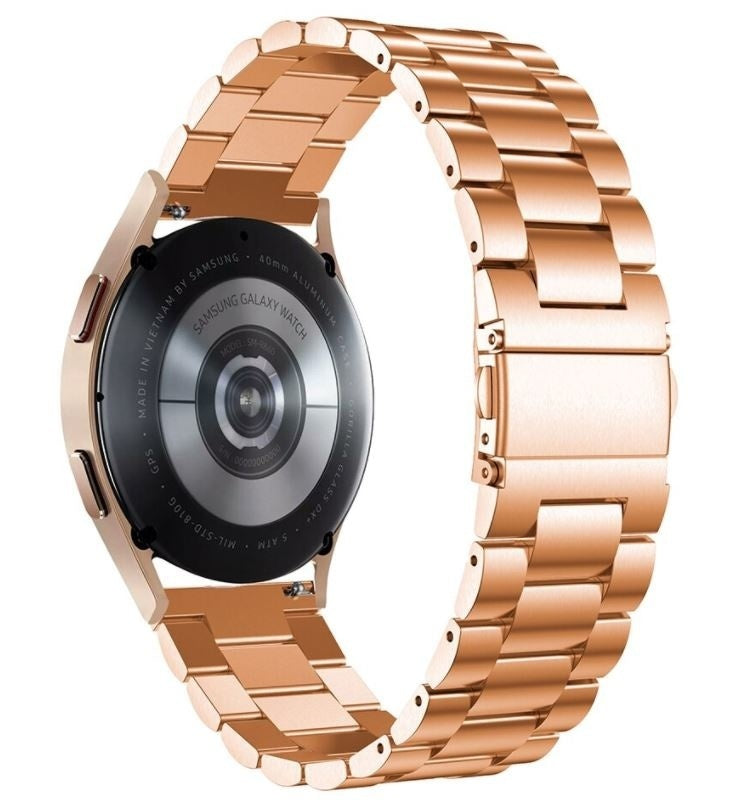רצועת זהב ורוד מפלדת אל חלד לשעון Samsung Galaxy Watch 4 בקוטר 40 מ"מ