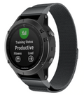 Bracciale Milanese Nero per Orologi Garmin Fenix 5 Plus e 6 Pro