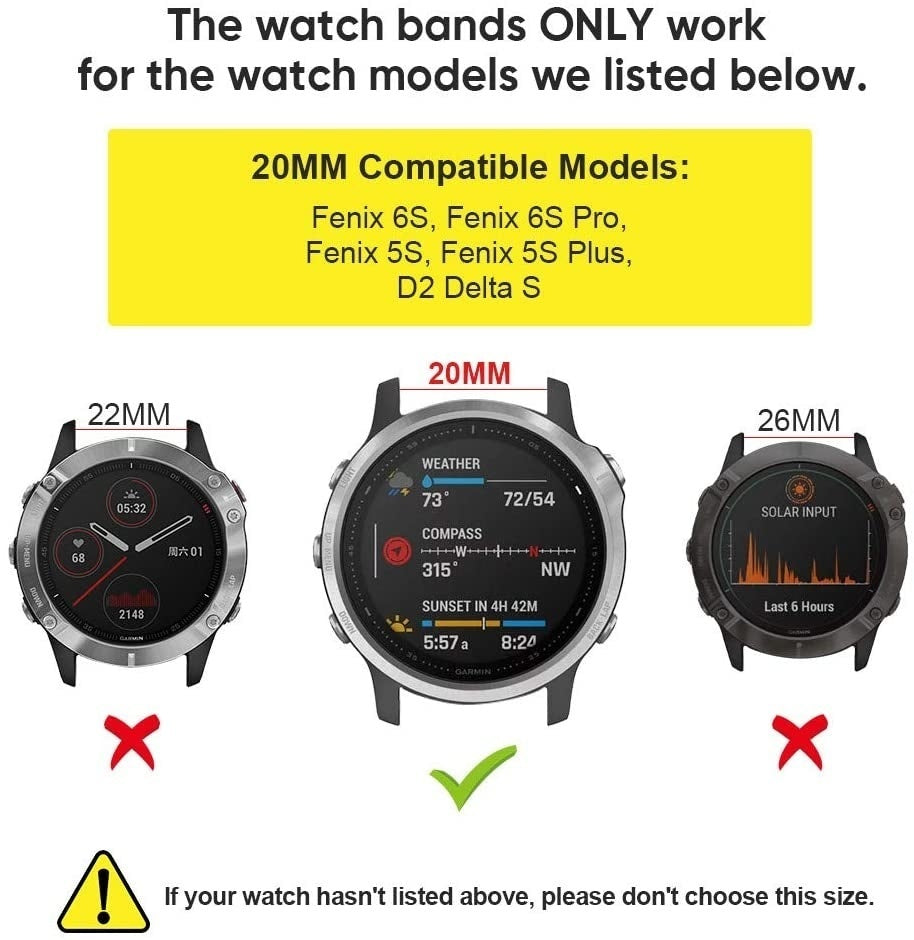 Szilikon óraszíj Garmin Fenix 5S és 6S modellekhez