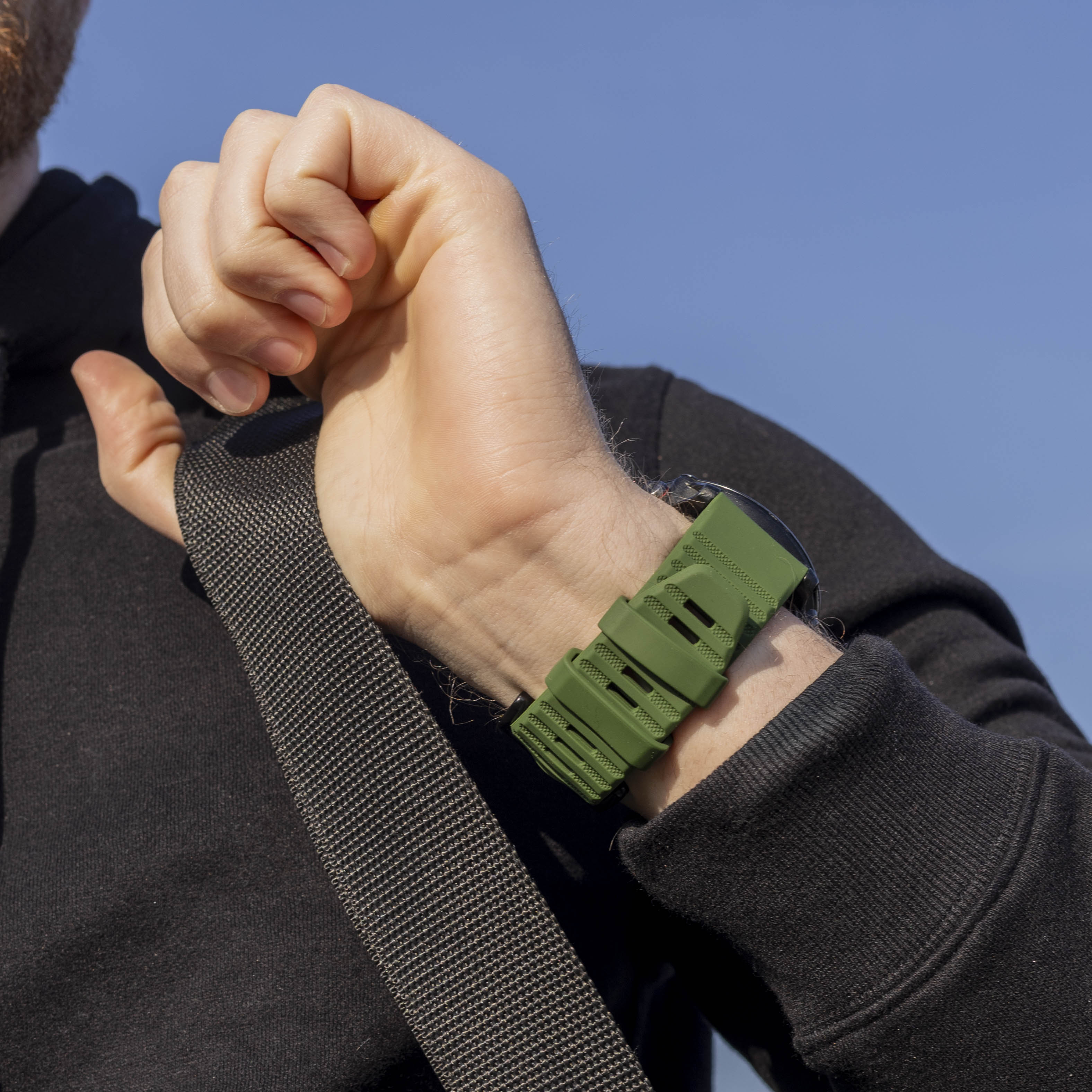Silikonový řemínek Garmin Fenix 5X a 6X v tmavě zelené barvě