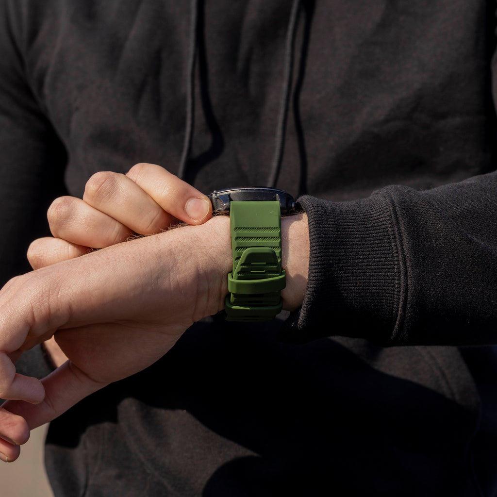 Garmin Fenix 5X And 6X Silicone Strap In Dark Green