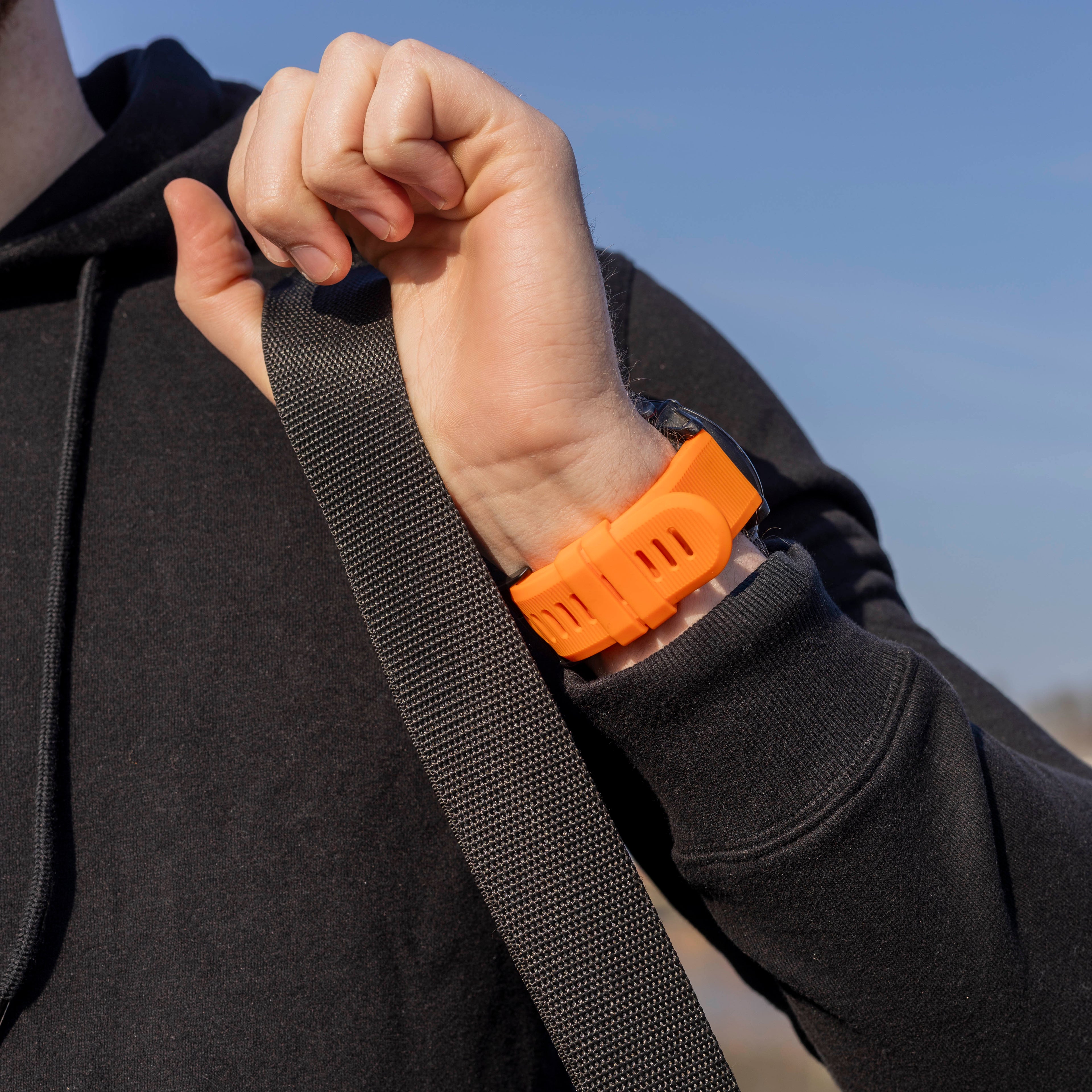 Oranžový silikonový řemínek na hodinky Garmin Fenix 5x a 6x