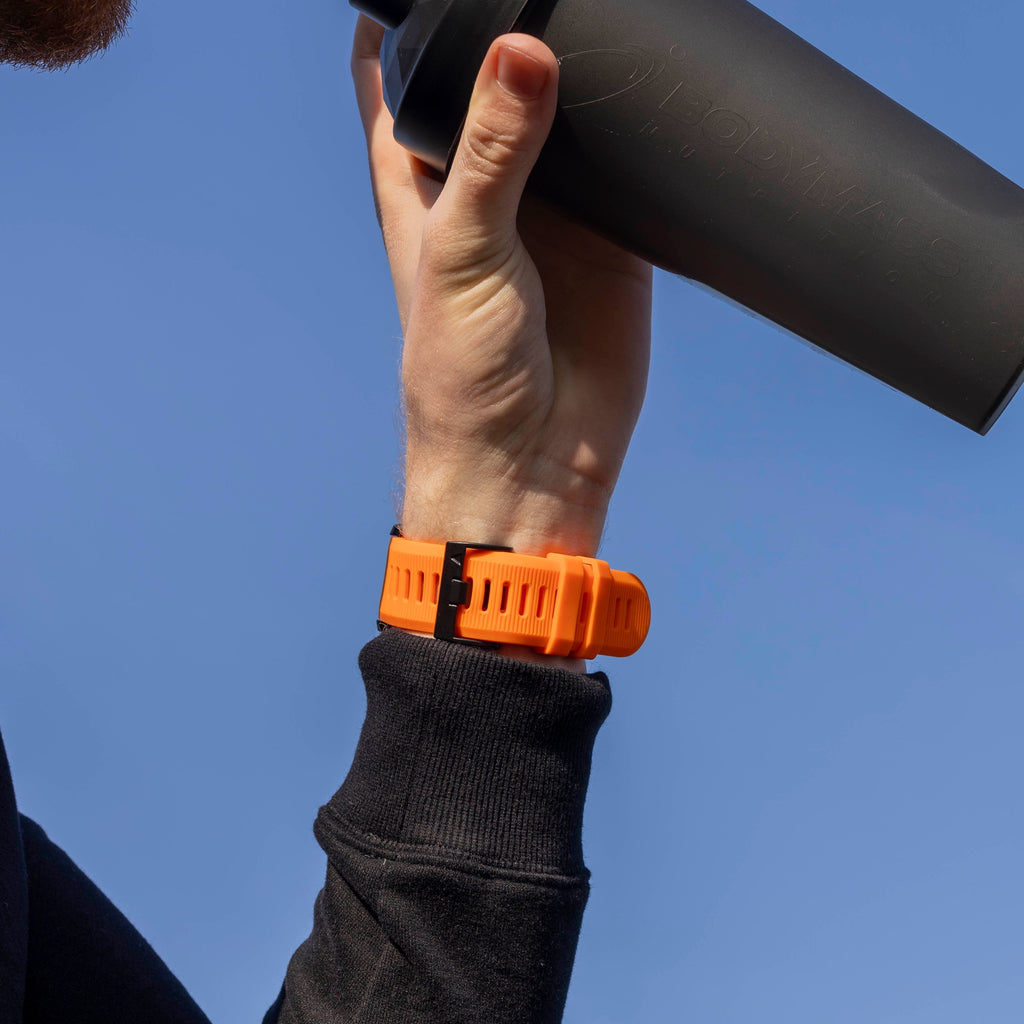 Cinturino in silicone arancione per orologio Garmin Fenix 5x e 6x