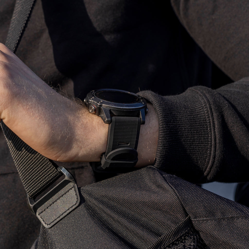 Bracelet de montre en silicone noir pour Garmin Fenix 5 Plus et Fenix 6 Pro
