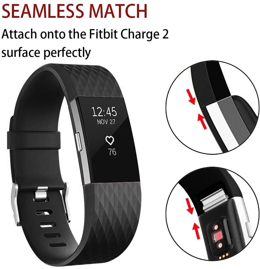 Cinturino in silicone Fitbit Charge 2 da orologio Black Diamond