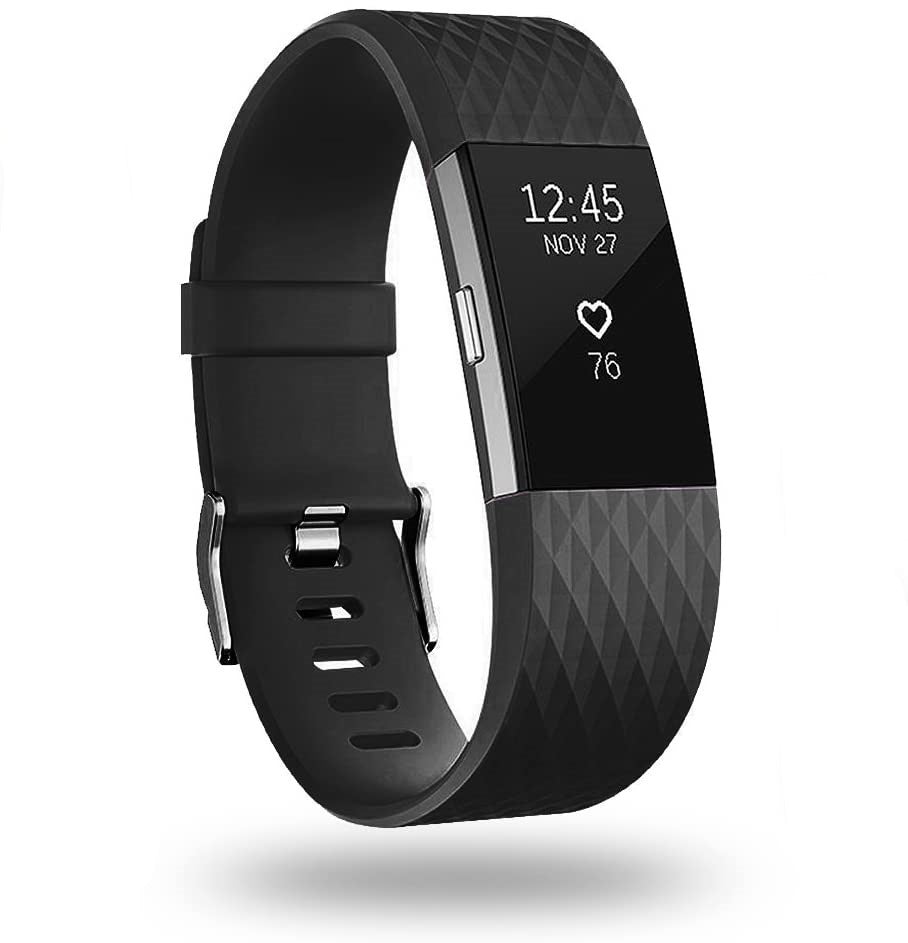 Cinturino in silicone Fitbit Charge 2 da orologio Black Diamond
