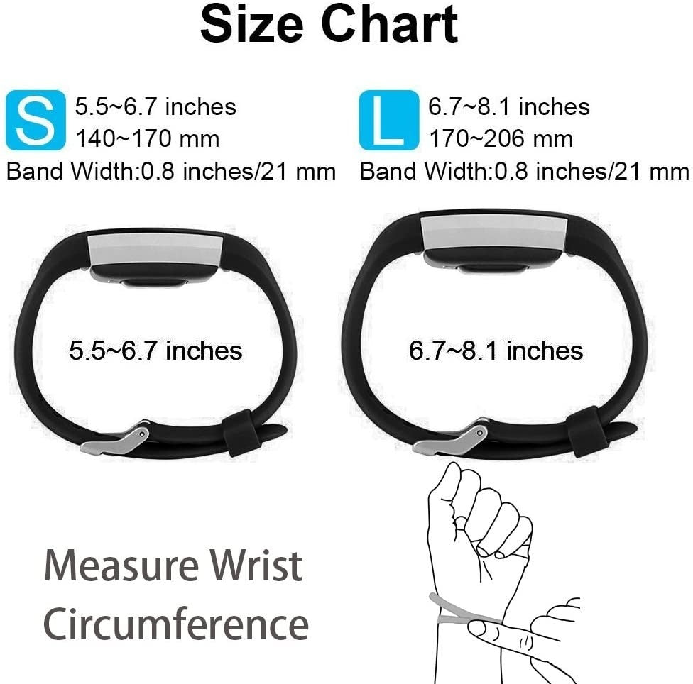 Cinturino in silicone Fitbit Charge 2 da orologio Black Diamond