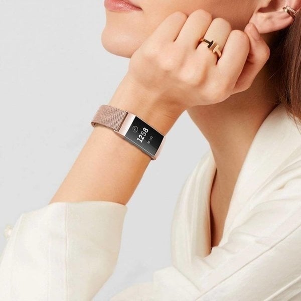 Pulseira Milanesa em Ouro Rosa para Fitbit Charge 4